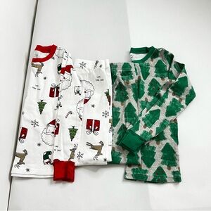 Carter's Festive White and Green Kids Pajama Sets